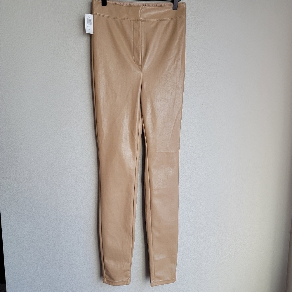 Babaton Caspian Faux Leather Pants in Tannin size 4 NWT